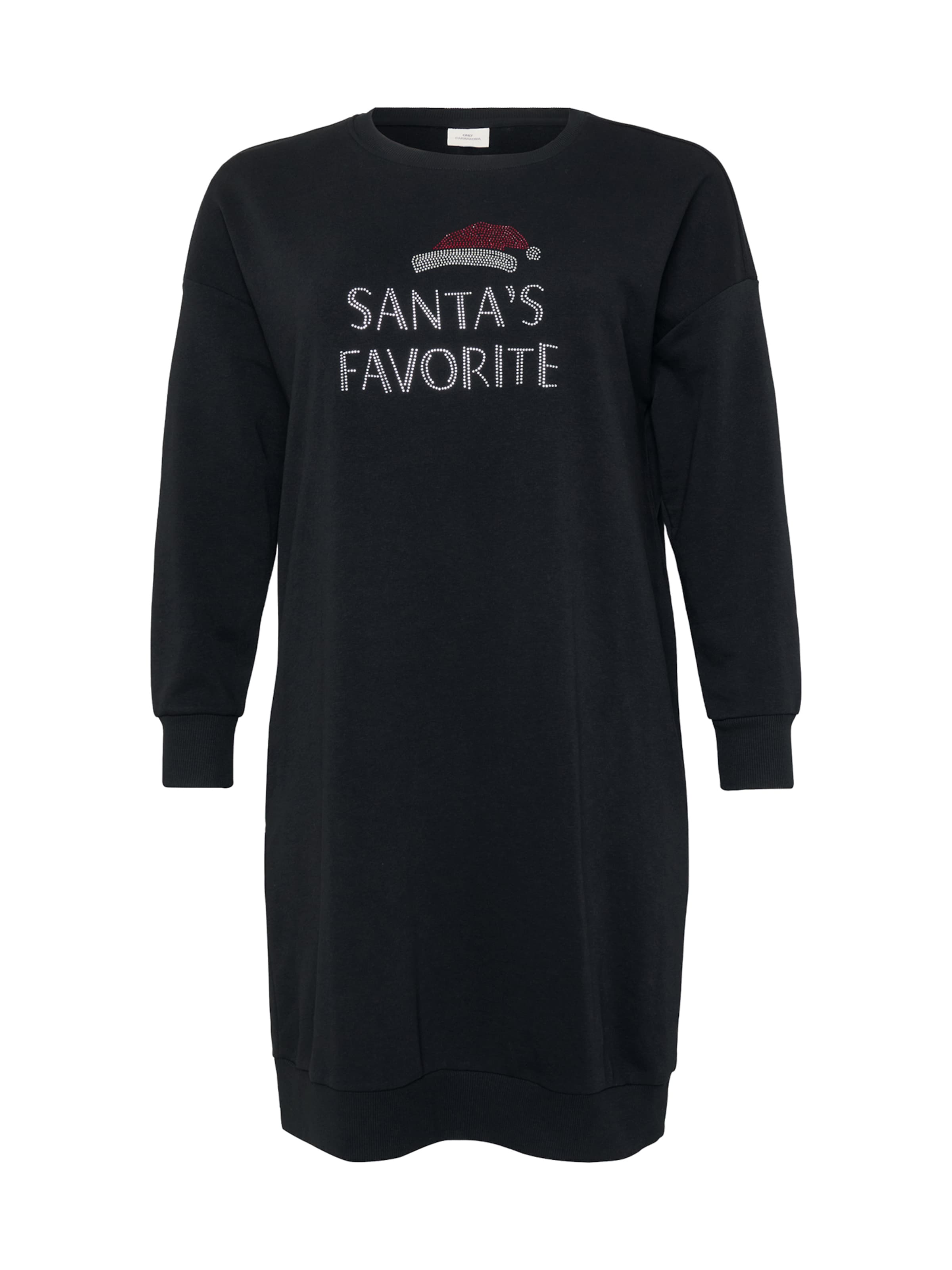 ONLY Carmakoma - Vestido 'CARSANTA XMAS' en negro: frente
