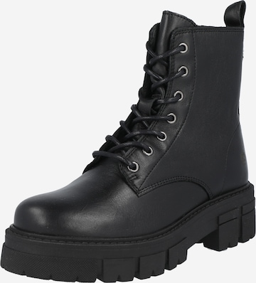 Apple of Eden Lace-Up Ankle Boots 'Castle' in Black: front
