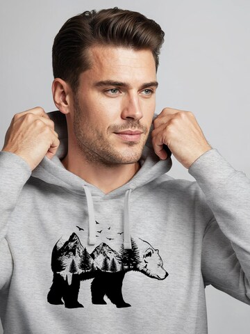Neverless Sweatshirt 'Bär Natur' in Grey