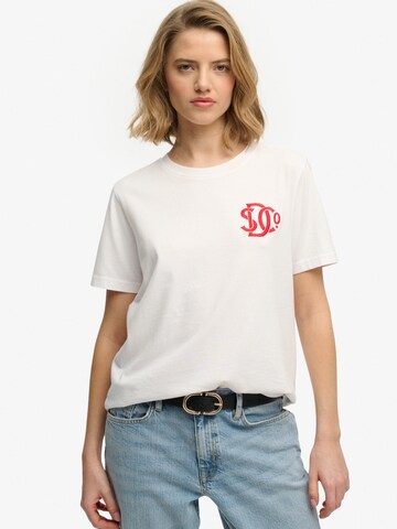 Superdry & Co Тениска в бяло: отпред