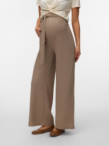 Wide Leg Pantalon 'MLSELIMA' MAMALICIOUS en gris : devant
