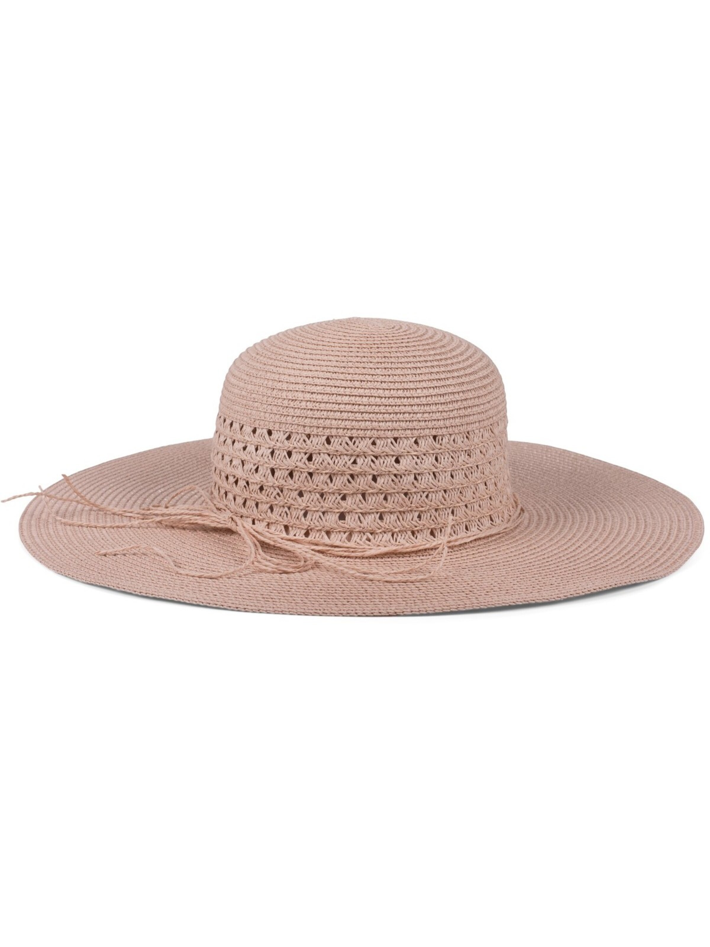 styleBREAKER Hat 'Großer Sonnenhut mit Hutband und Schleife Strohhut' in Pink