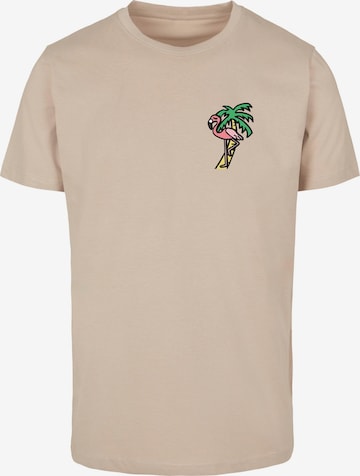Mister Tee - Camiseta 'Flamingo' en beige: frente
