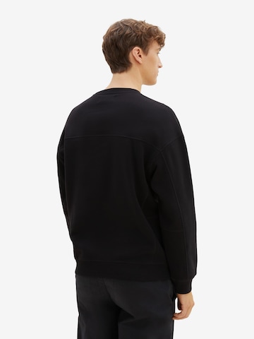 TOM TAILOR DENIM Sweatshirt in Zwart