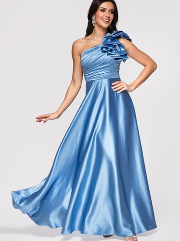 Ombre Abendkleid‌‌‌‌‌‌‌‌‌‌ in Blau: Vorderseite