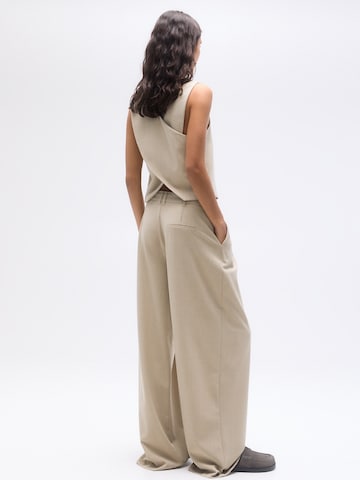 Pull&Bear Wide Leg Hose in Grau