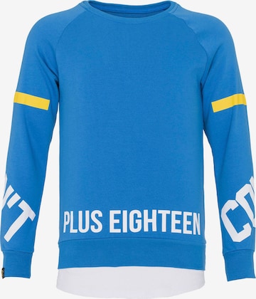 Sweat-shirt PLUS EIGHTEEN en bleu : devant