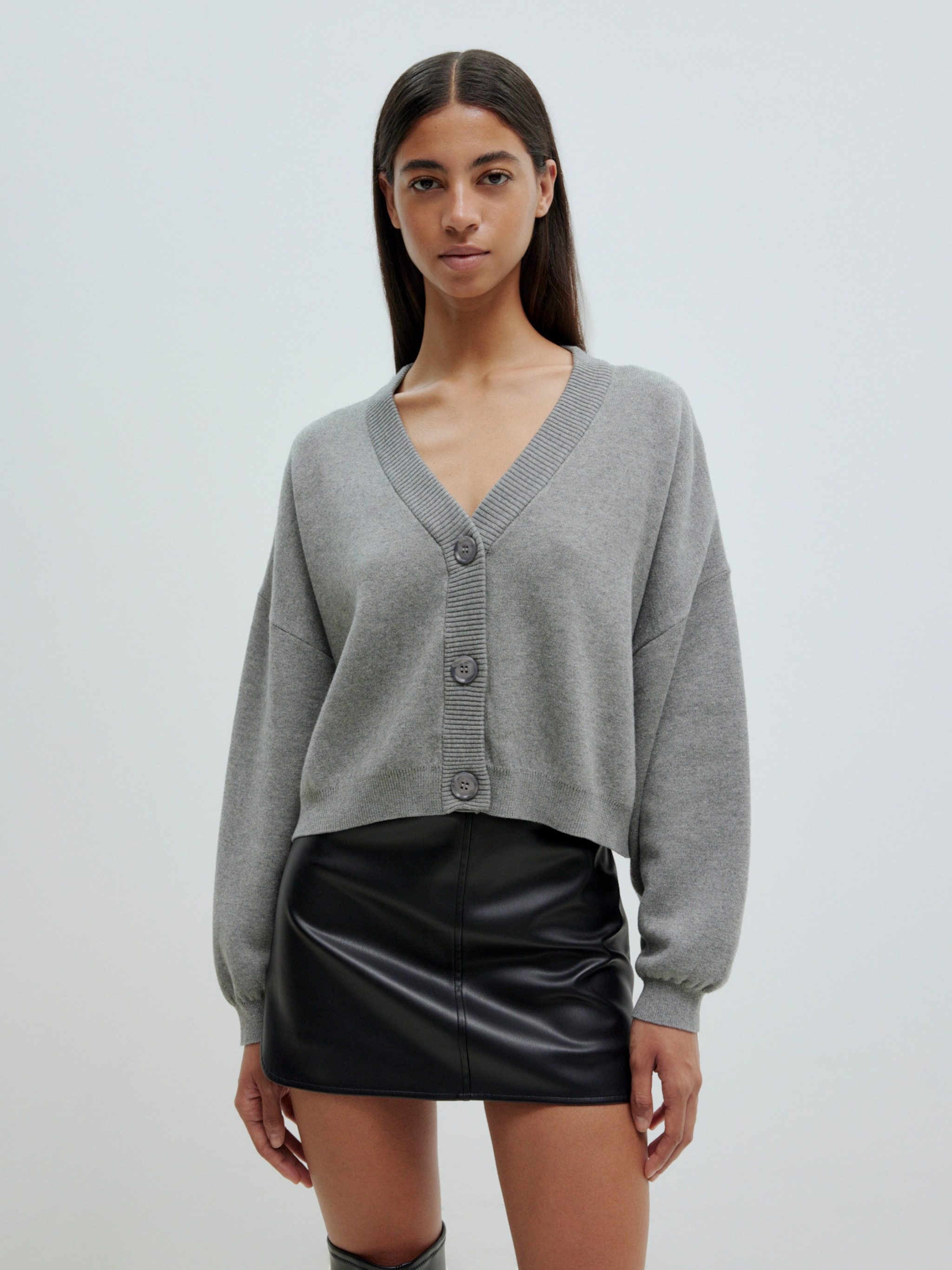 EDITED Producten Sweatvest 'Bailee' Grijs gemêleerd