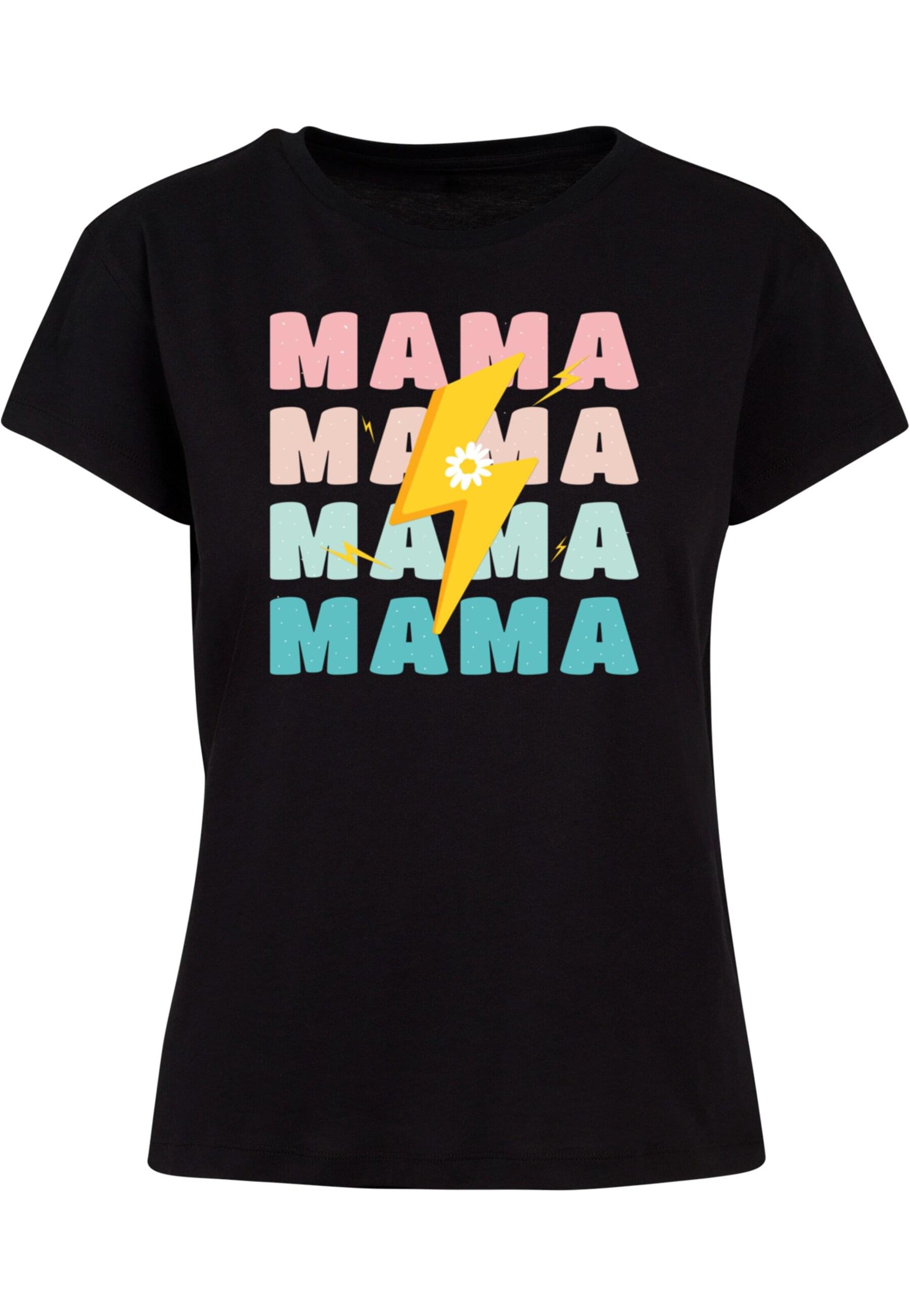 Merchcode Shirt 'Mothers Day - Mama' in Zwart: voorkant