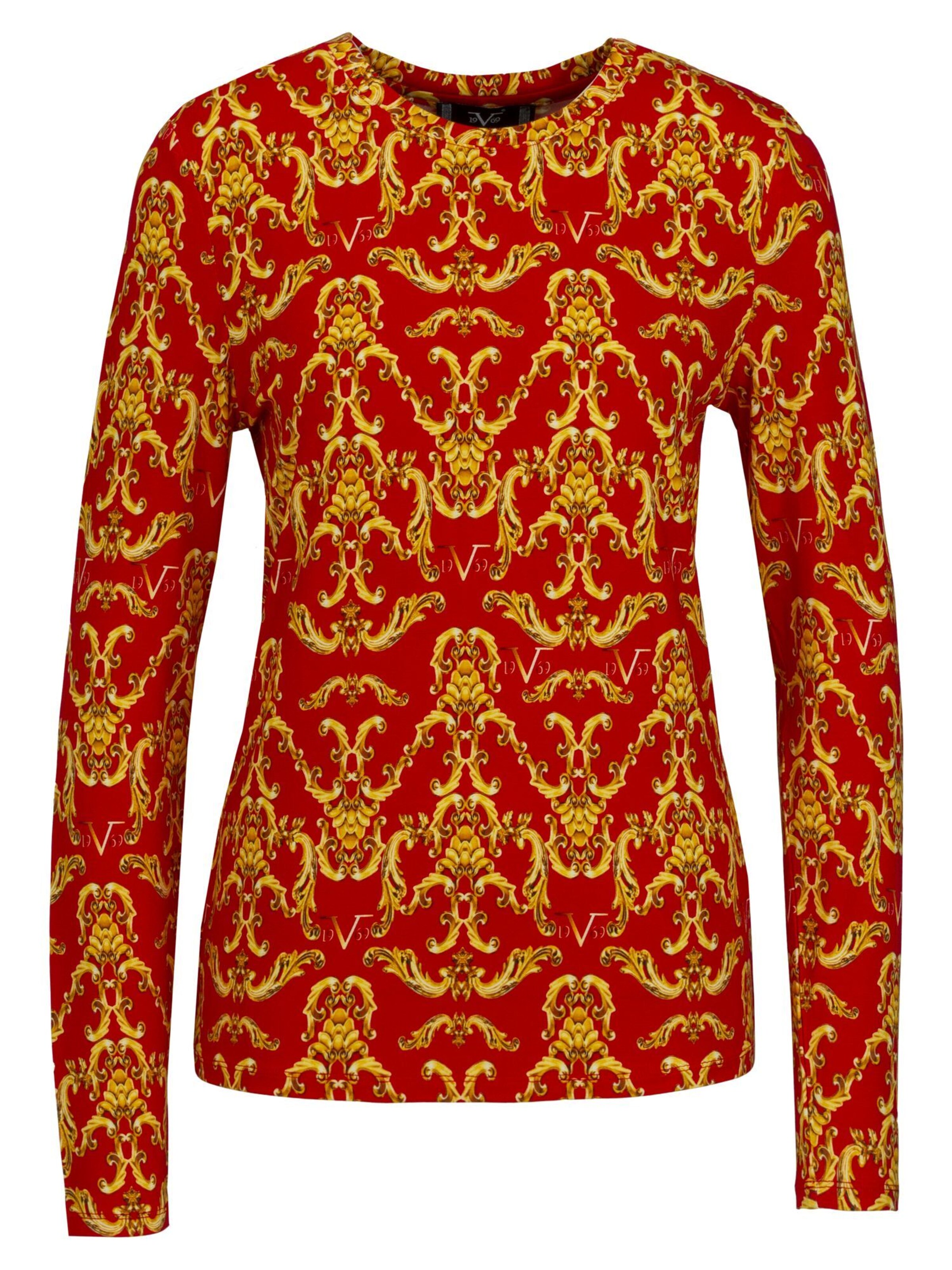 19V69 ITALIA Shirts 'Lavina Gold' i rød: forside