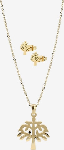 Akzent Schmuckset 'Edelstahl silber' in Gold: Vorderseite
