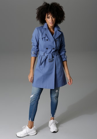 Aniston CASUAL Between-Seasons Coat in Blue: front