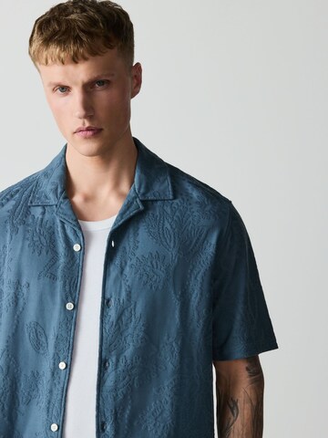 Next Regular fit Button Up Shirt in Blue