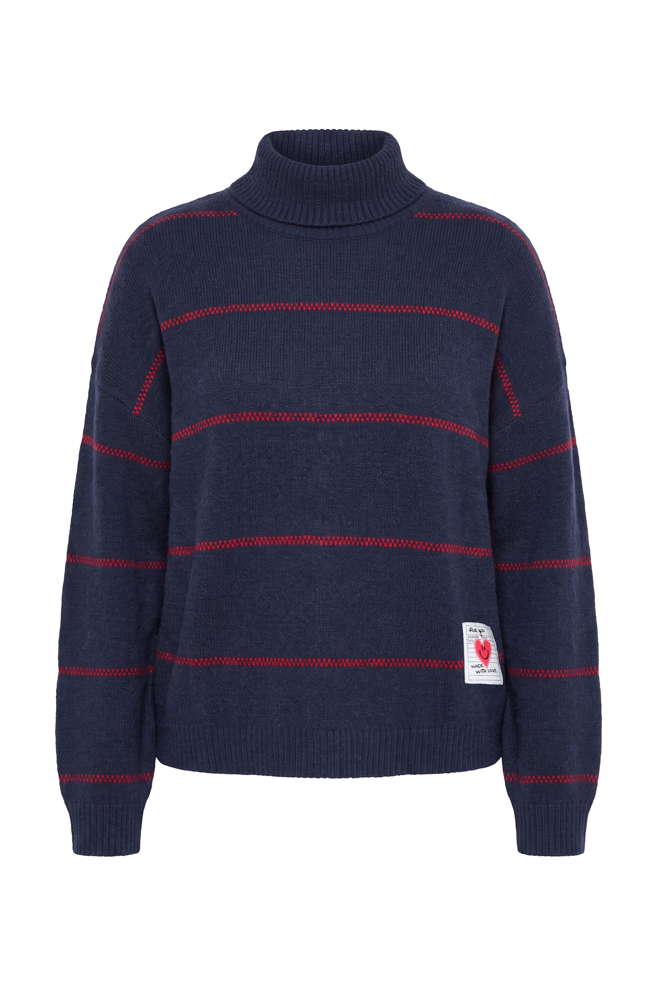 MIAMODA Pullover in M-L in marine / pink, Produktansicht