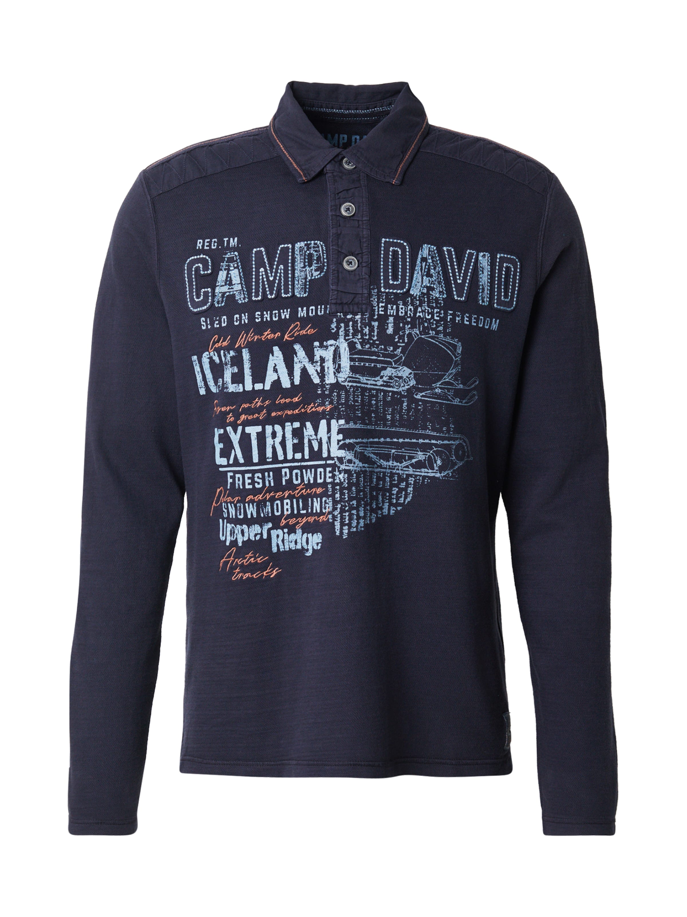 CAMP DAVID T-Shirt en marine / bleu clair / rouge clair, Vue avec produit