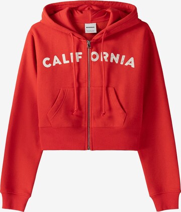 Bershka Sweatjacke in Rot: predná strana