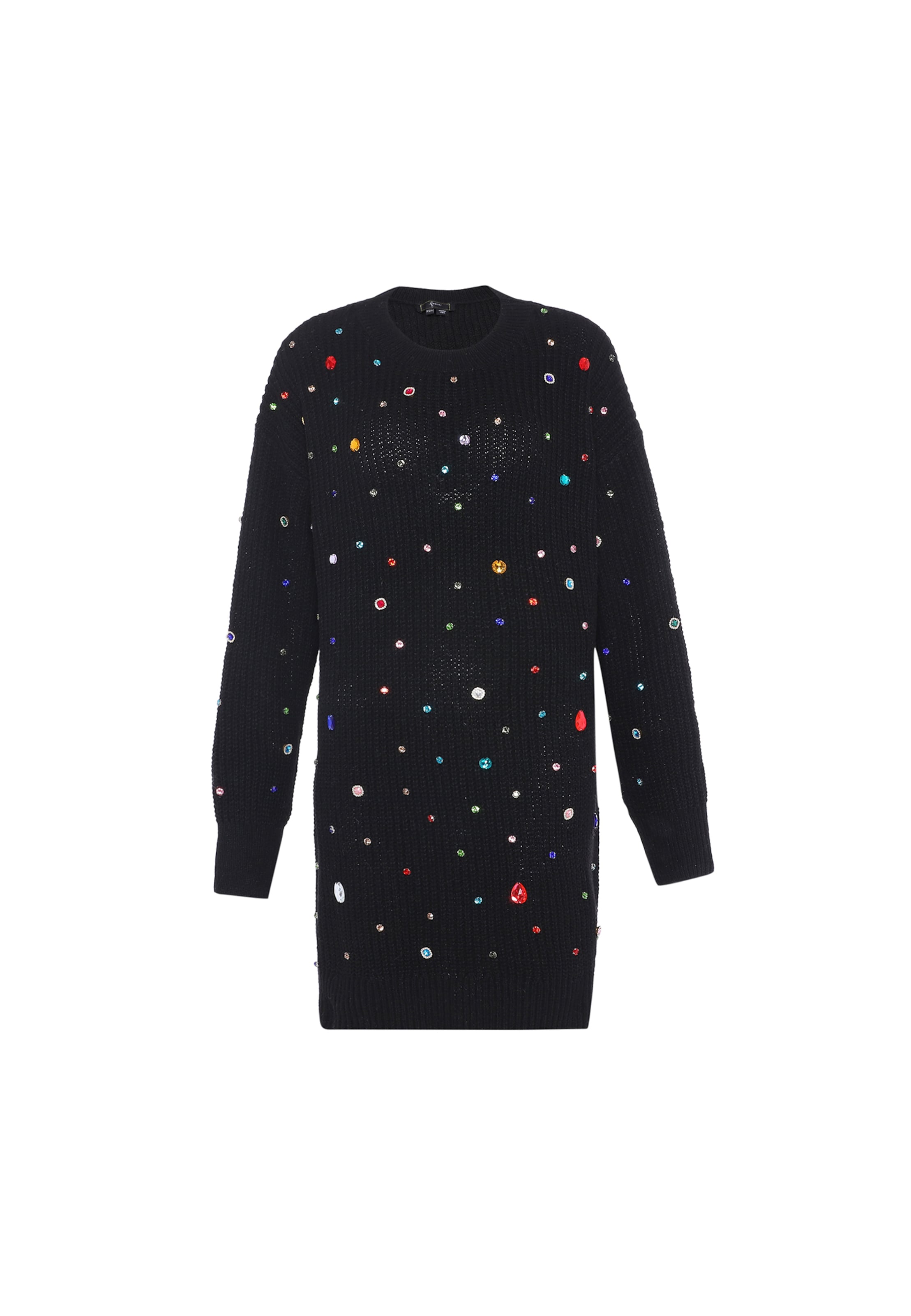 fainaPletena haljina - crna boja: prednji dio