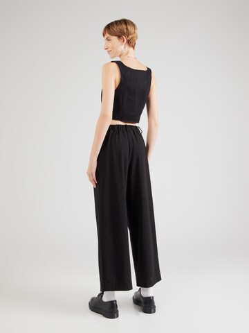 MSCH COPENHAGEN Wide leg Pleat-Front Pants 'Isabea' in Black