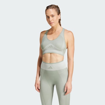 ADIDAS PERFORMANCE Bustier Sport bh in Groen: voorkant