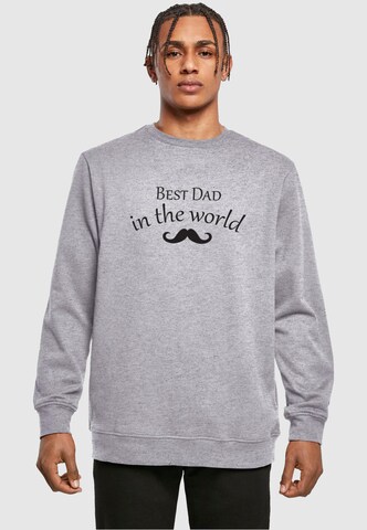 Merchcode Sweatshirt 'Fathers Day - Best dad in the world 2' in Grijs: voorkant