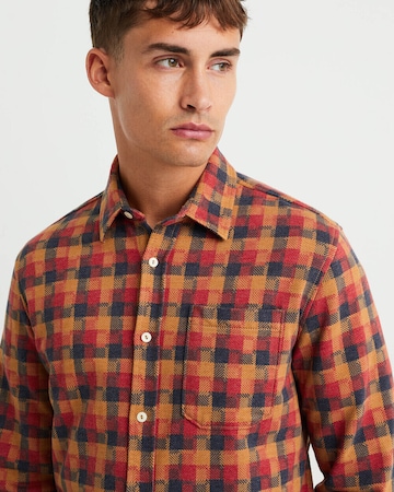 WE Fashion Regular fit Button Up Shirt in Orange