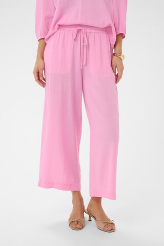 Kaffe Wide Leg Hose ' KAmilia' in Pink: Vorderseite