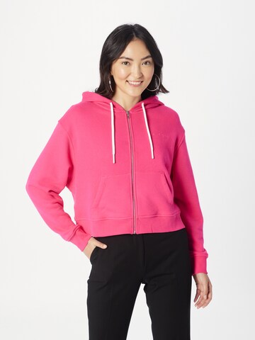 TOMMY HILFIGER - Sudadera con cremallera en rosa: frente