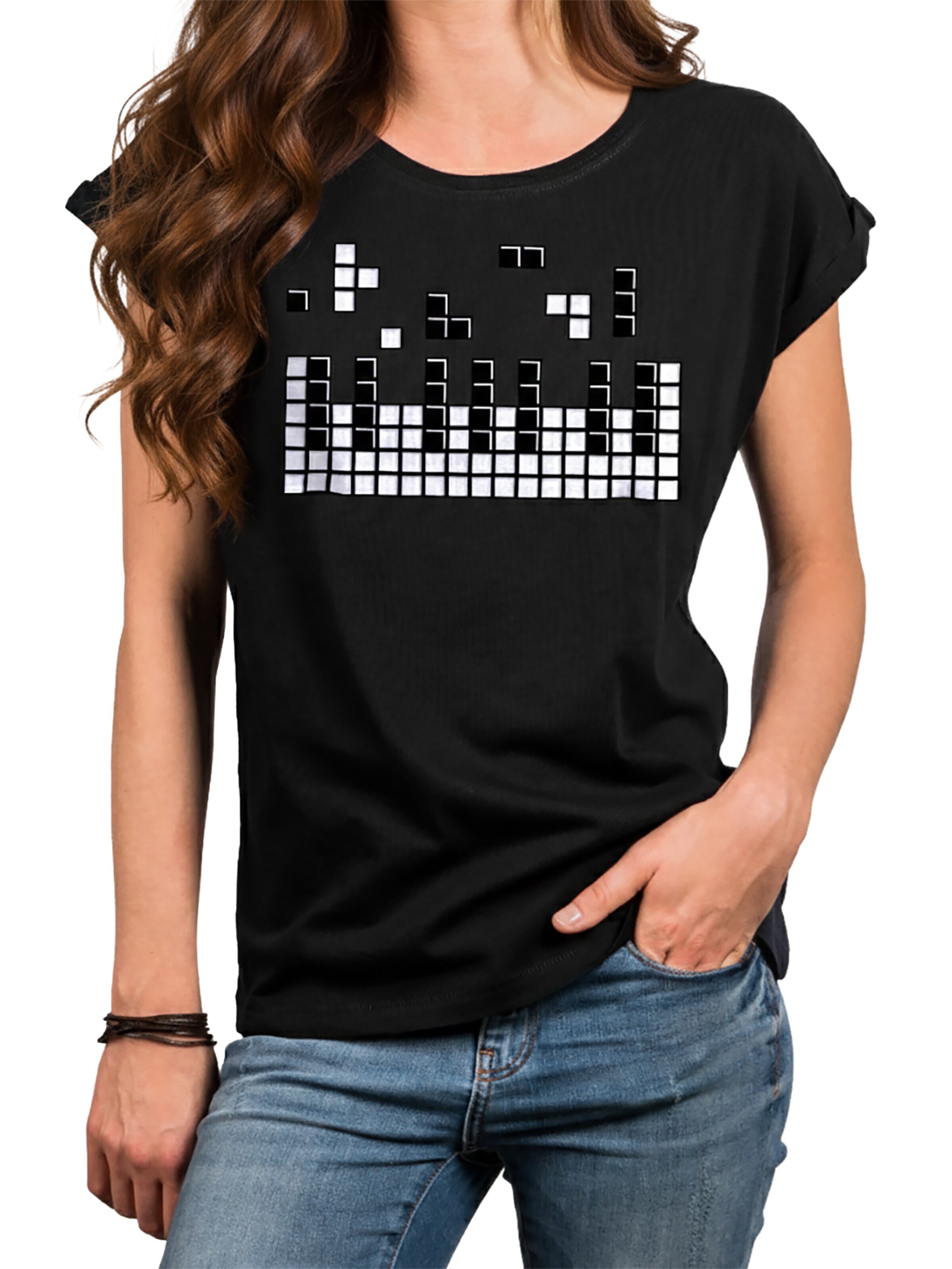 MAKAYA Shirt 'Piano' in Black: front