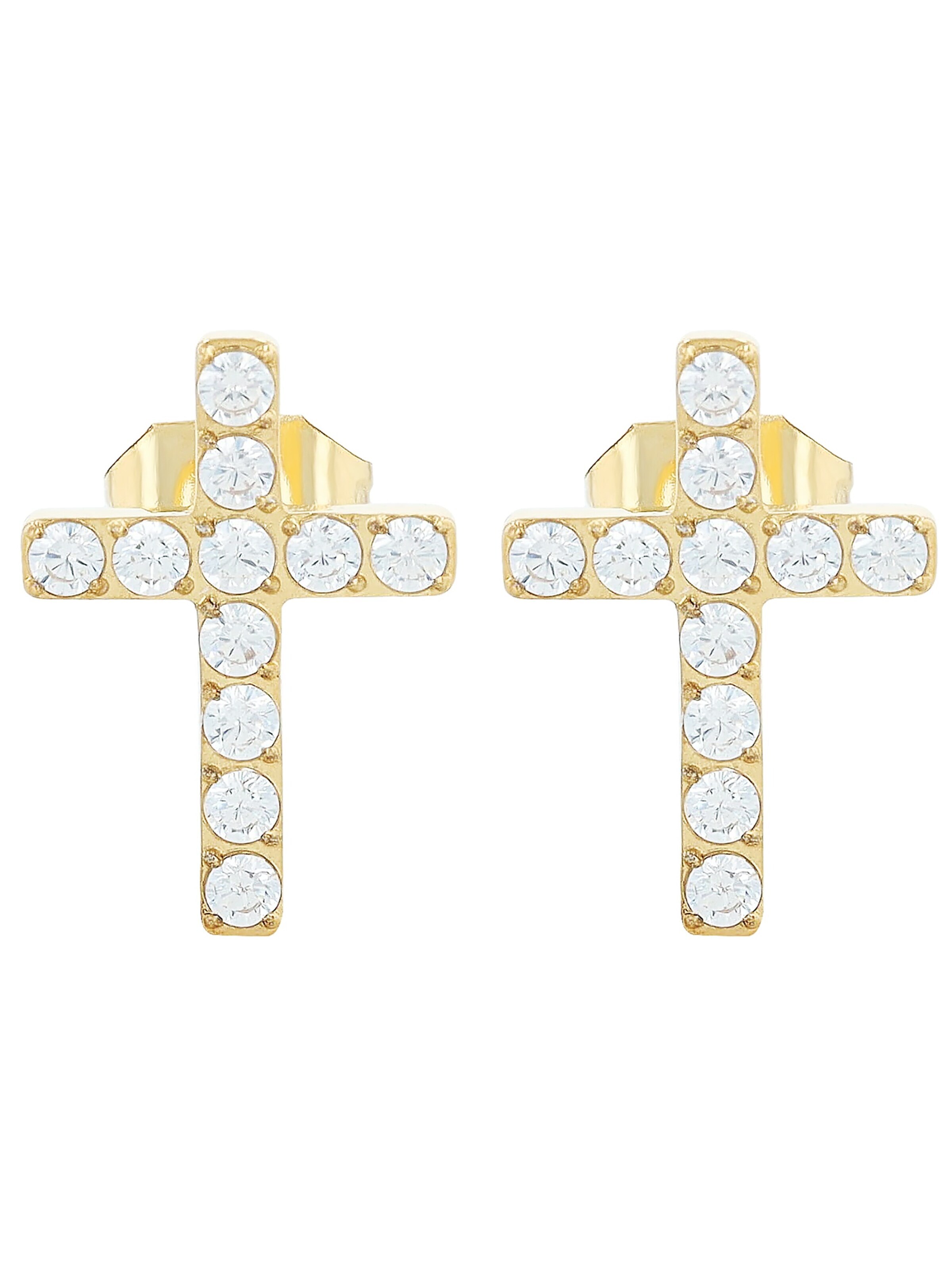 Akzent Ohrringe 'Lucaria, langlebig'‌‌‌ in Gold: Vorderseite
