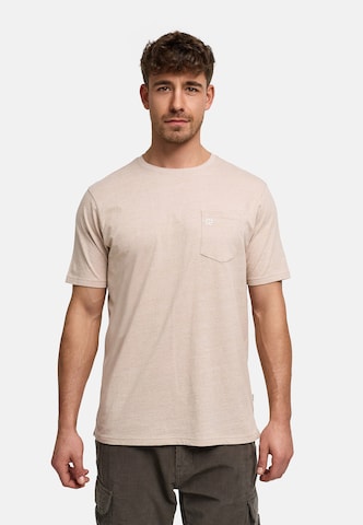 INDICODE JEANS Shirt 'Strib' in Beige: front