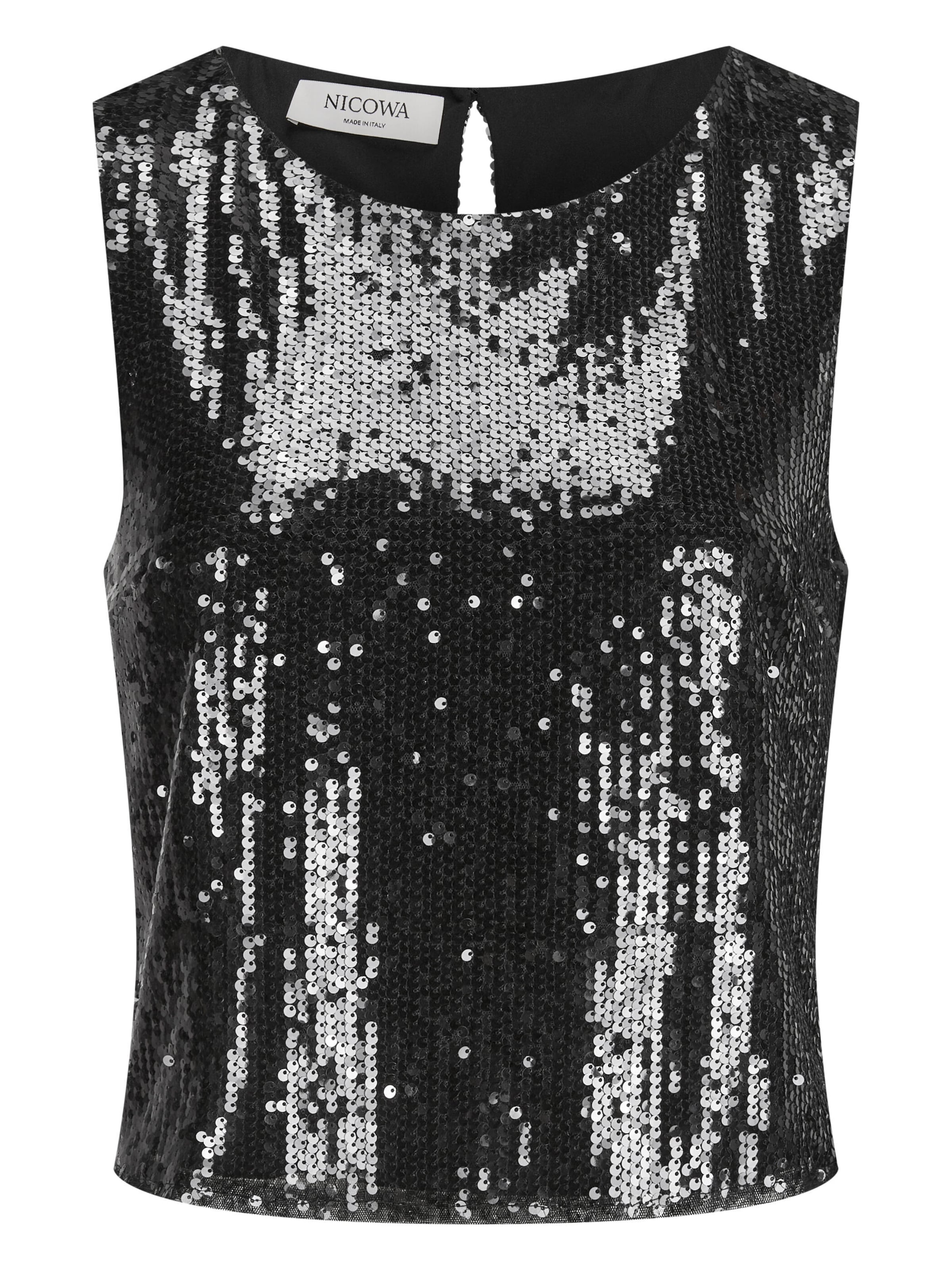 Nicowa Top 'TOSKALO' in Zwart: voorkant