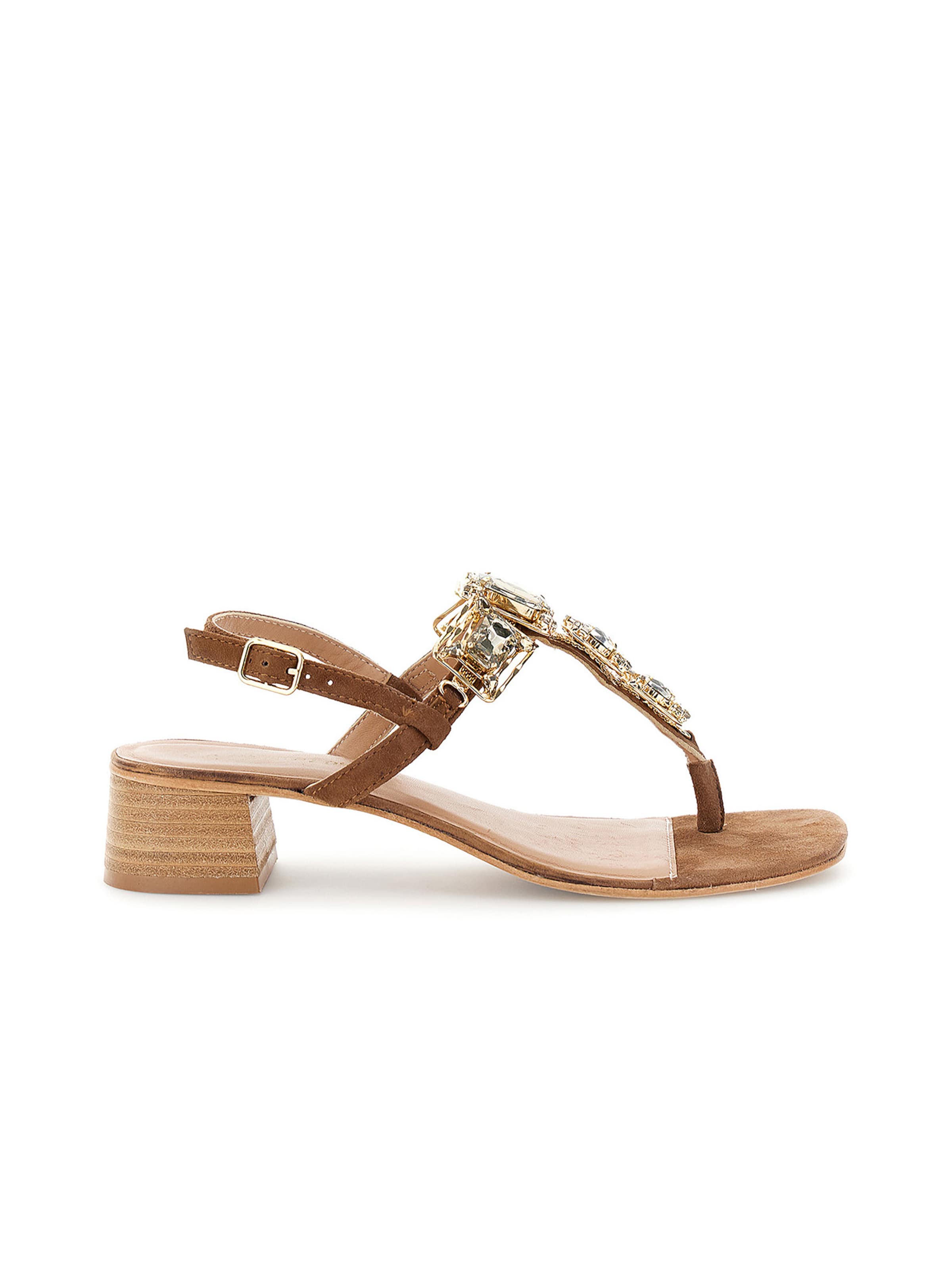 CAFè NOIR T-bar sandals in Brown