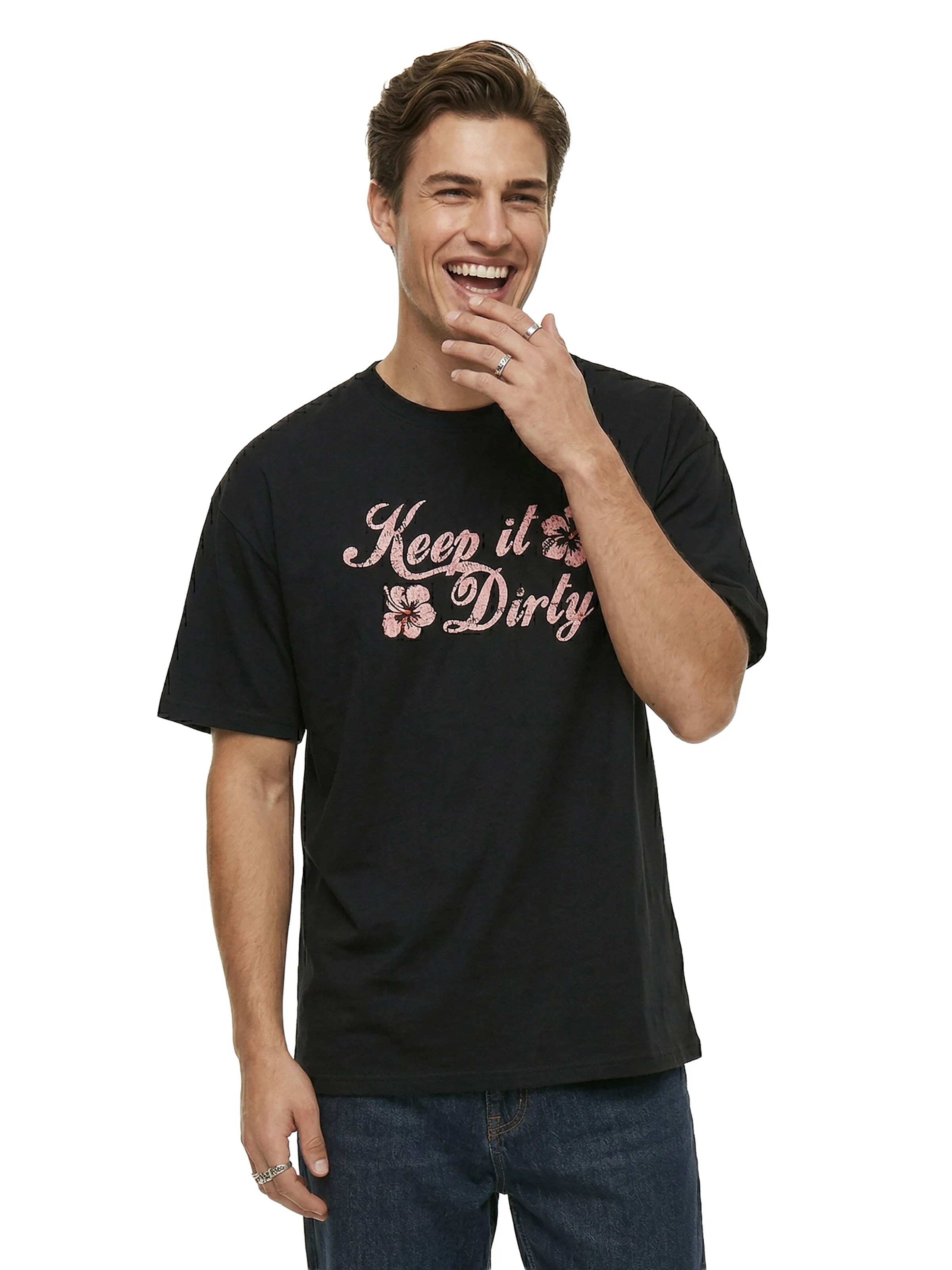 MAKAYA Shirt 'Keep it Dirty' in Black