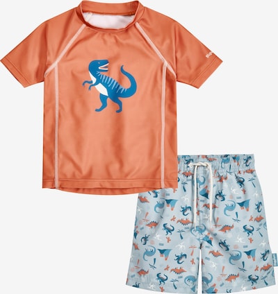 PLAYSHOES UV-suoja 'Dino' värissä vaaleansininen / tummansininen / hummeri / valkoinen, Tuotenäkymä