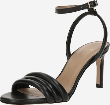 BOSS Black Strap sandal 'Janet' in Black: front