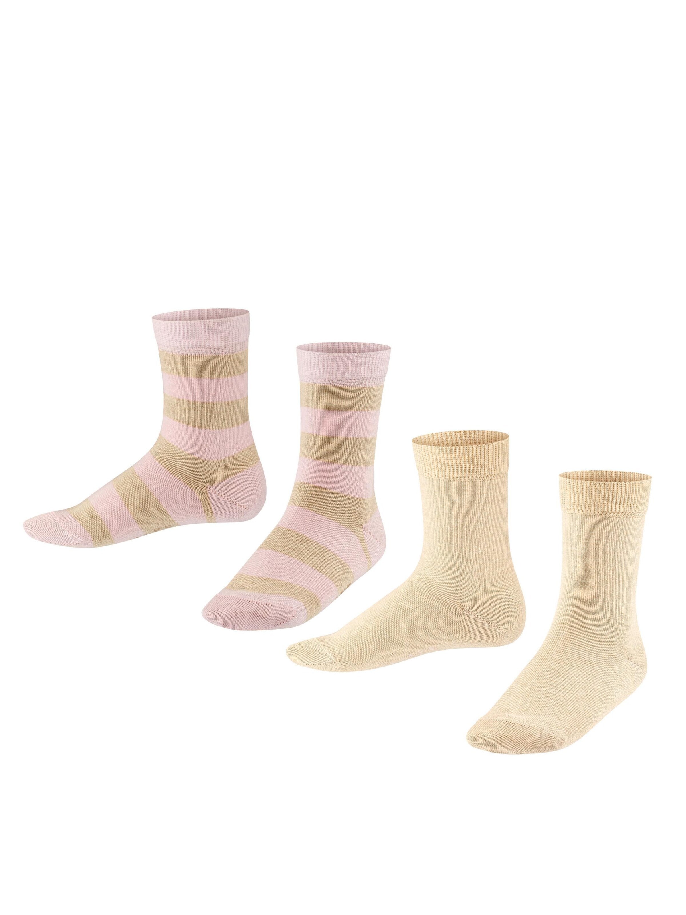 FALKE Sokid 'Happy Stripe 2-Pack', värv beež: eest vaates