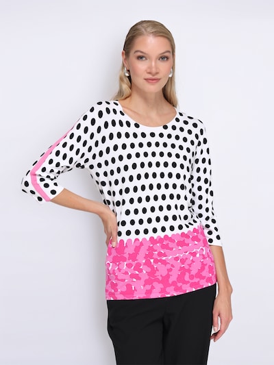 Passioni Pullover 'Shirt mit Punkte-Print'‌‌‌ in S in weiß, Produktansicht