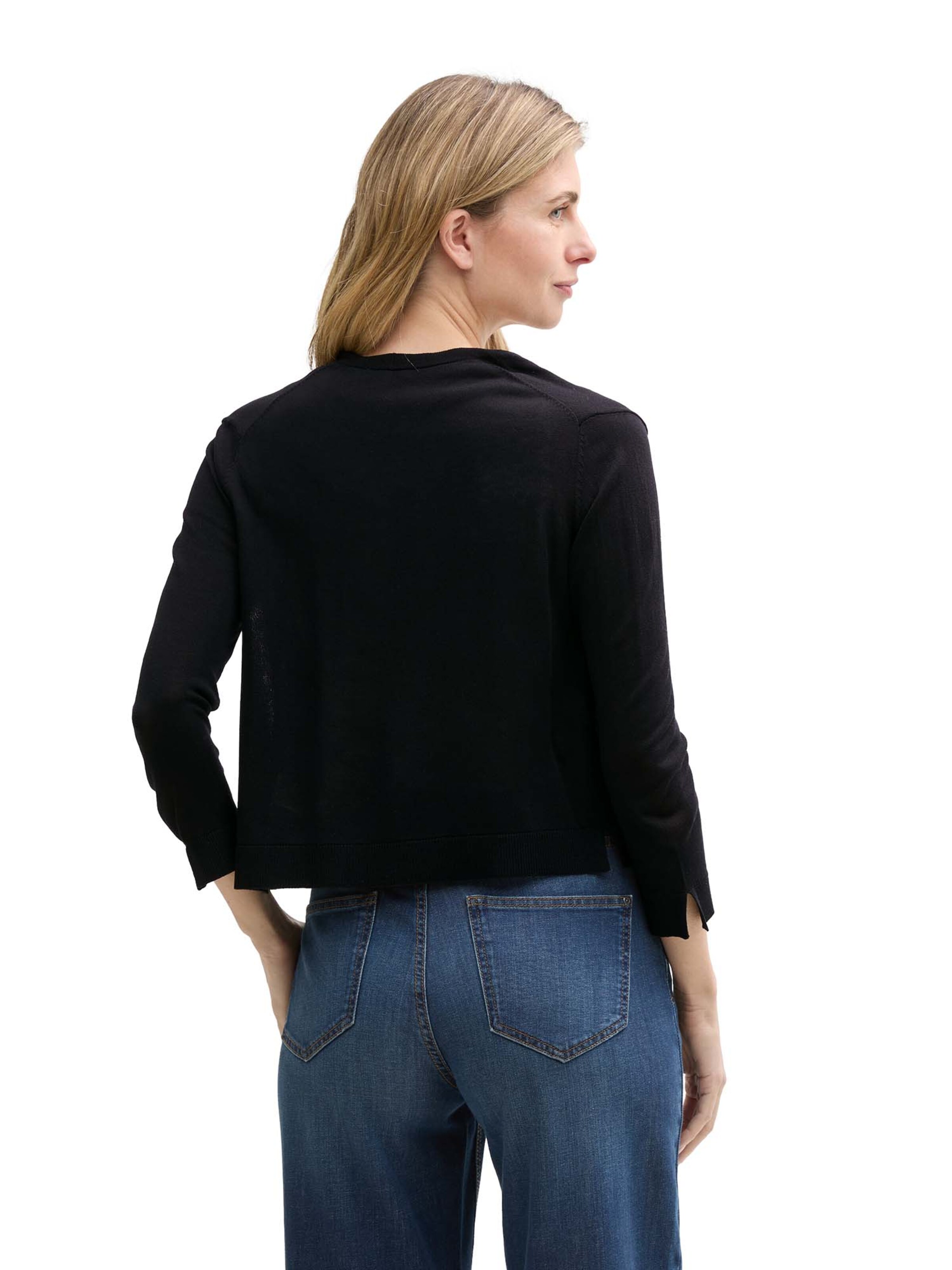 TOM TAILOR - Casaco de malha em preto