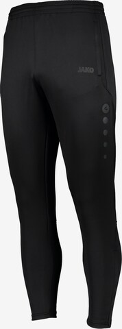 JAKO Tapered Workout Pants in Black: front