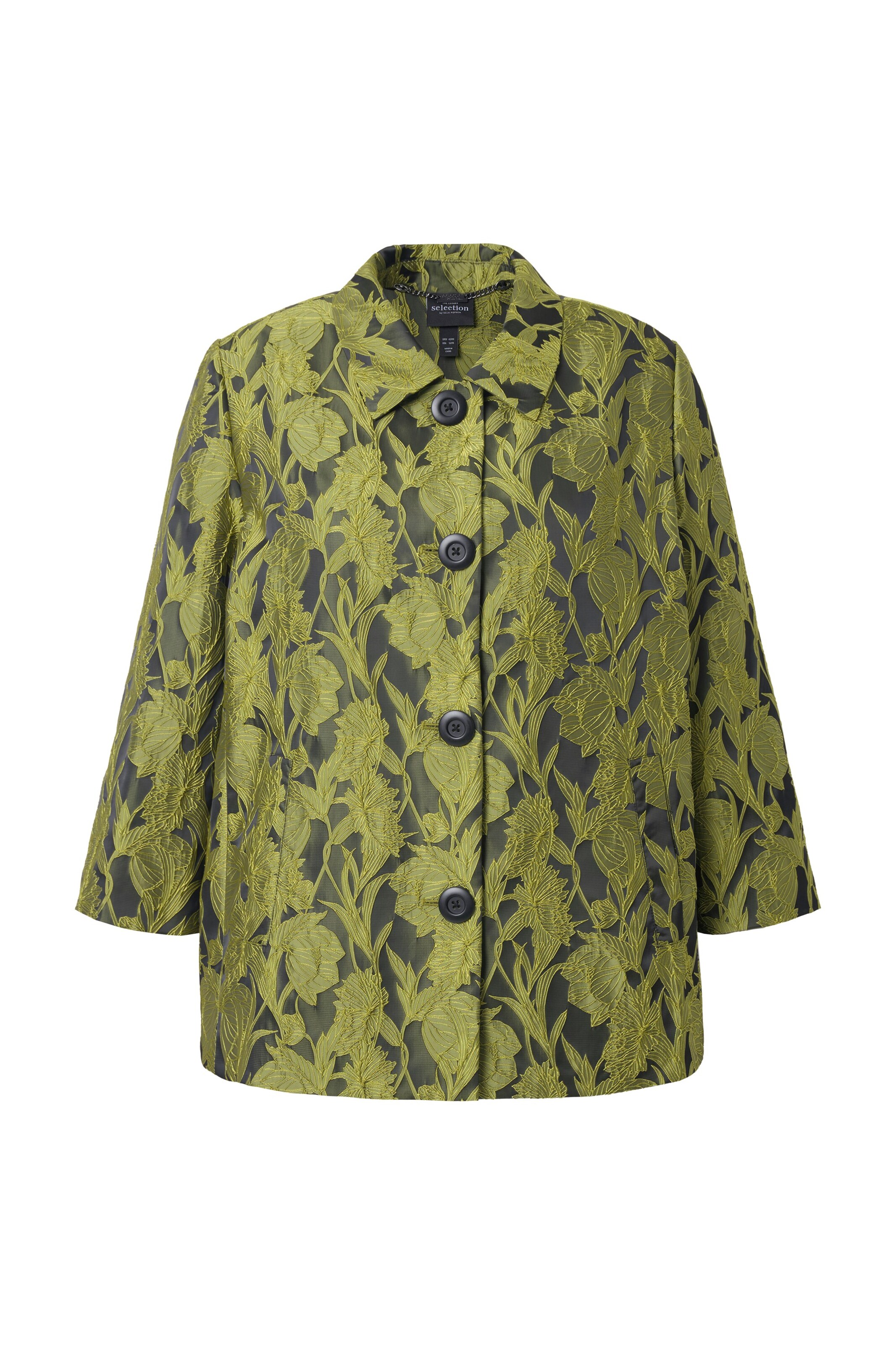 Ulla Popken Between-Season Jacket in Green: front
