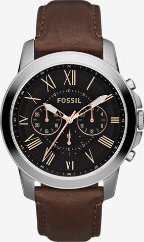 FOSSIL Analoog horloge 'Grant' in Bruin: voorkant