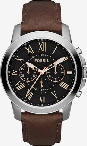 FOSSIL - Reloj analógico 'Grant' en marrón: frente