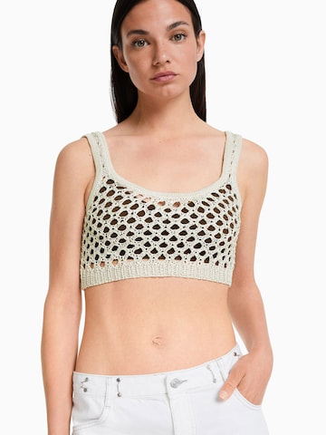 Tops en tricot Bershka en beige