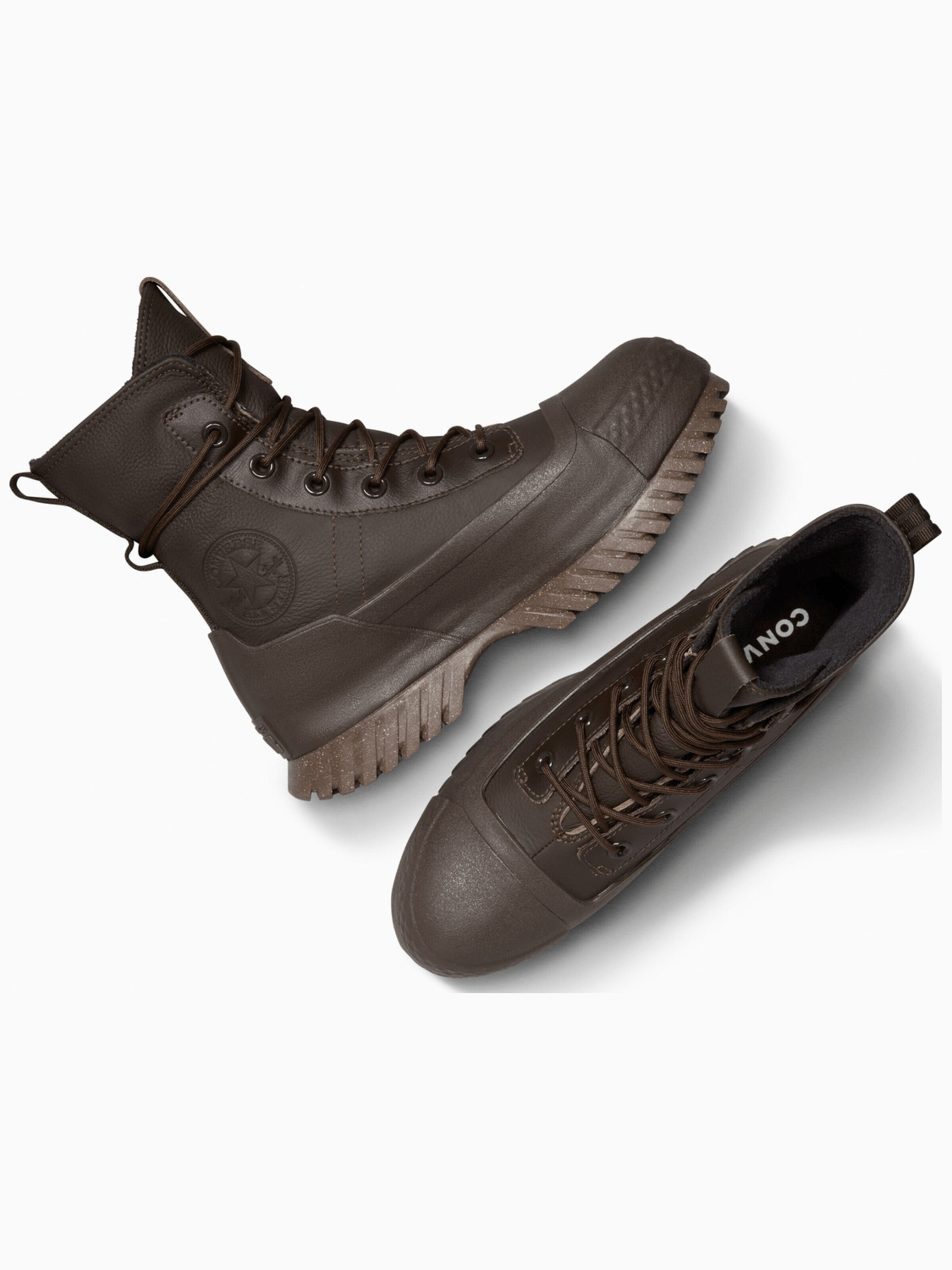 CONVERSE Sneakers hoog 'Converse Chuck Taylor All Star Lugged 2.0 XHi Waterproof Leather Platform' in Bruin