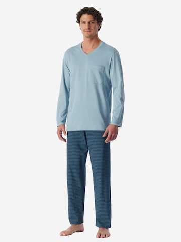 SCHIESSER Pyjama lang 'Comfort Essentials' in Blauw