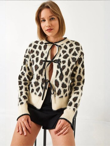 Cardigan Bianco Lucci en beige : devant