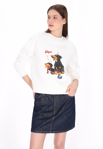 MYMO Sweatshirt in Wit: voorkant
