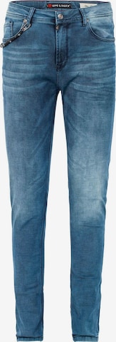 Coupe slim Jean CIPO & BAXX en bleu : devant
