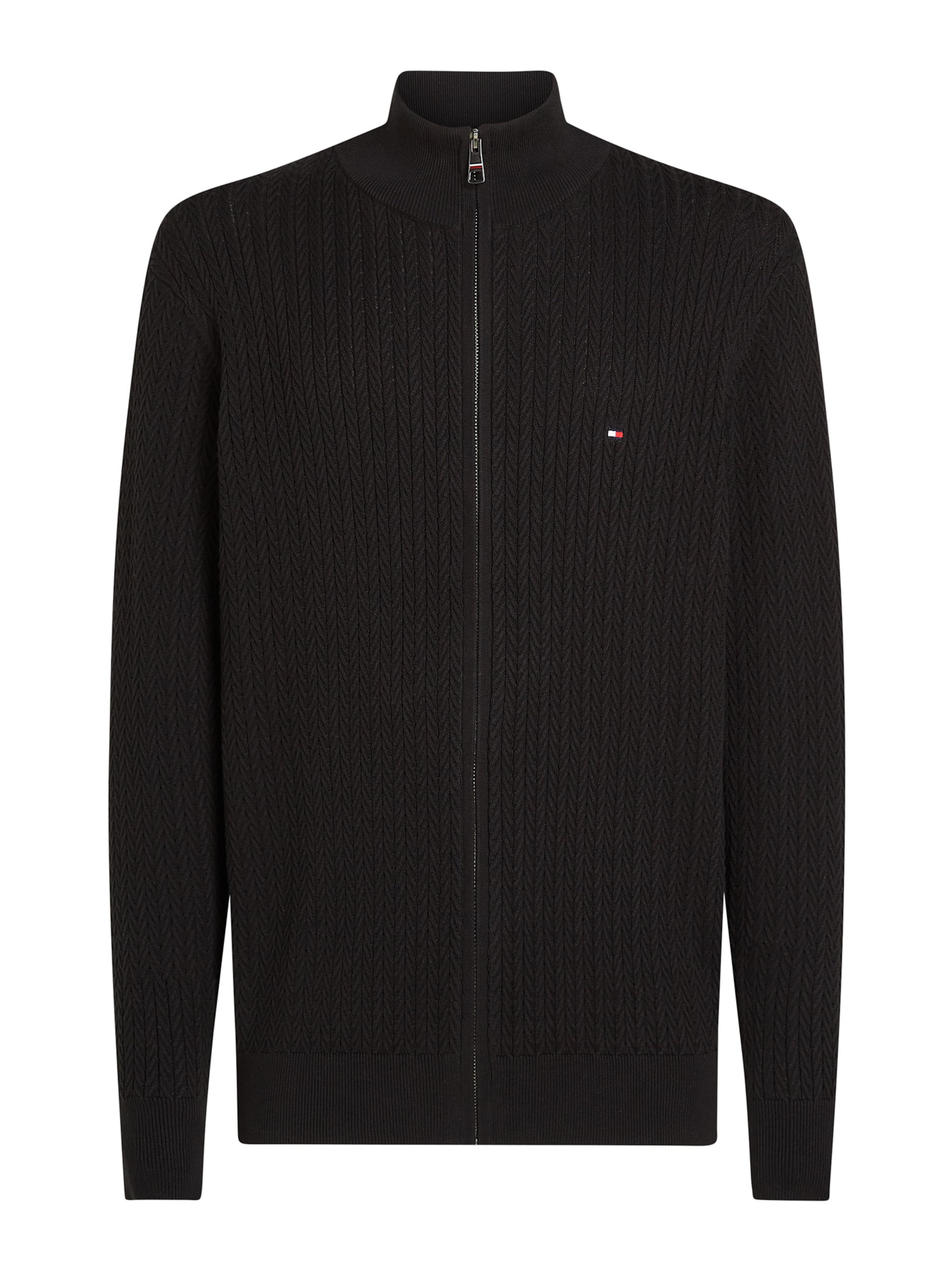 TOMMY HILFIGER Πλεκτή ζακέτα σε μαύρο: μπροστά