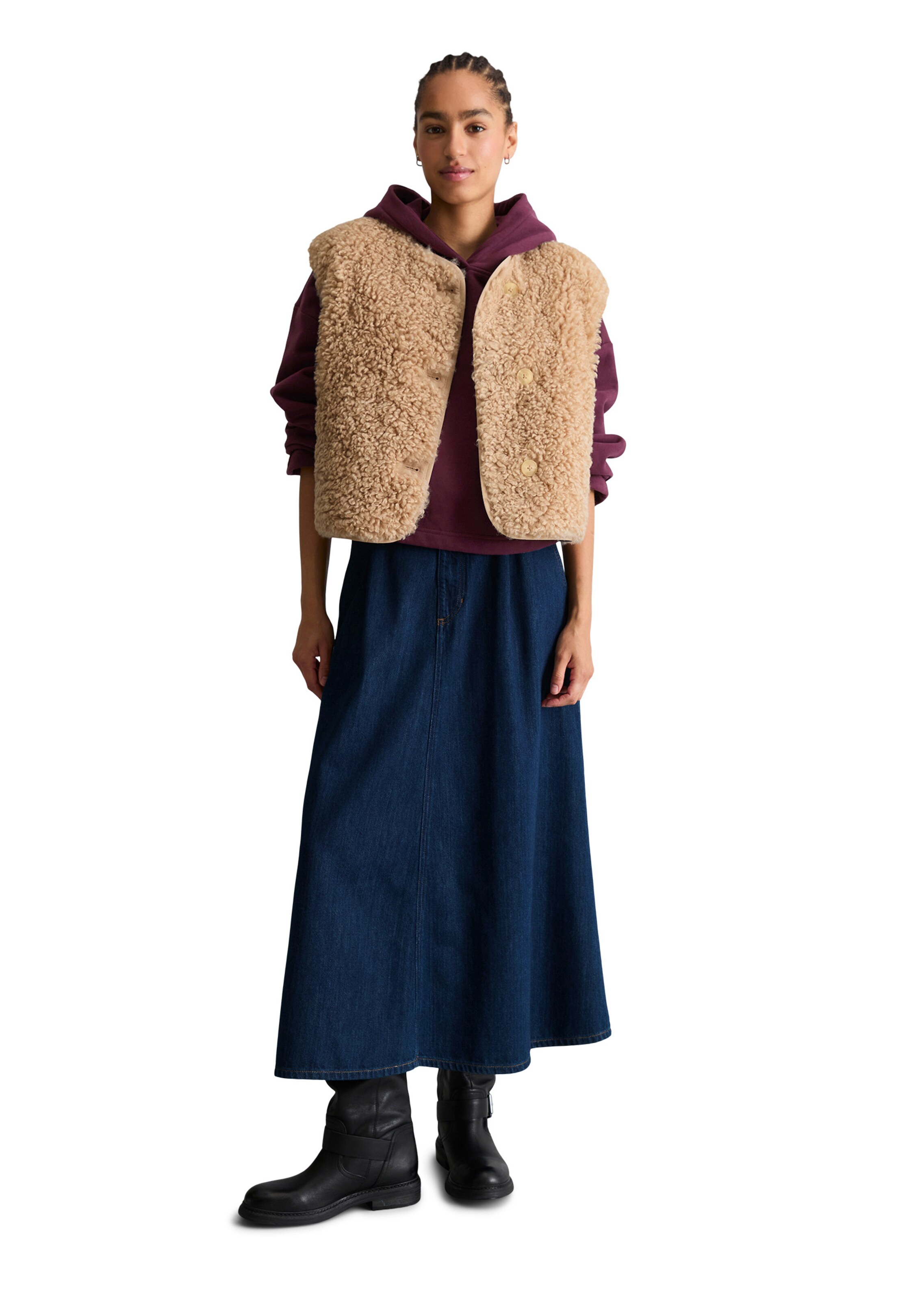 Marc O'Polo DENIM Bodywarmer in Beige: voorkant